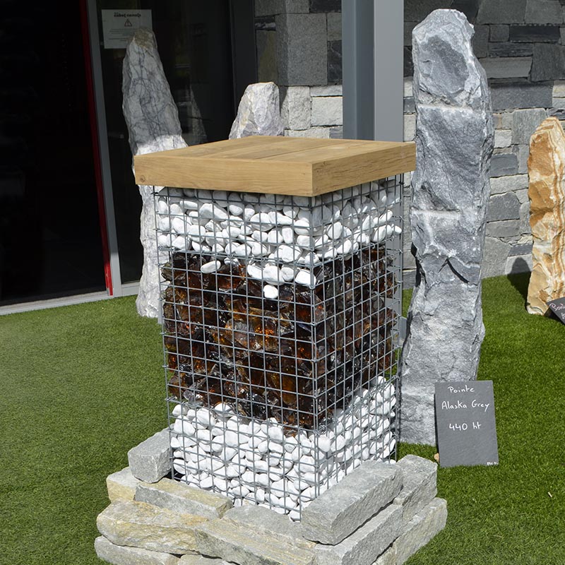 Gabion décoratif mange debout colonne carrée acier