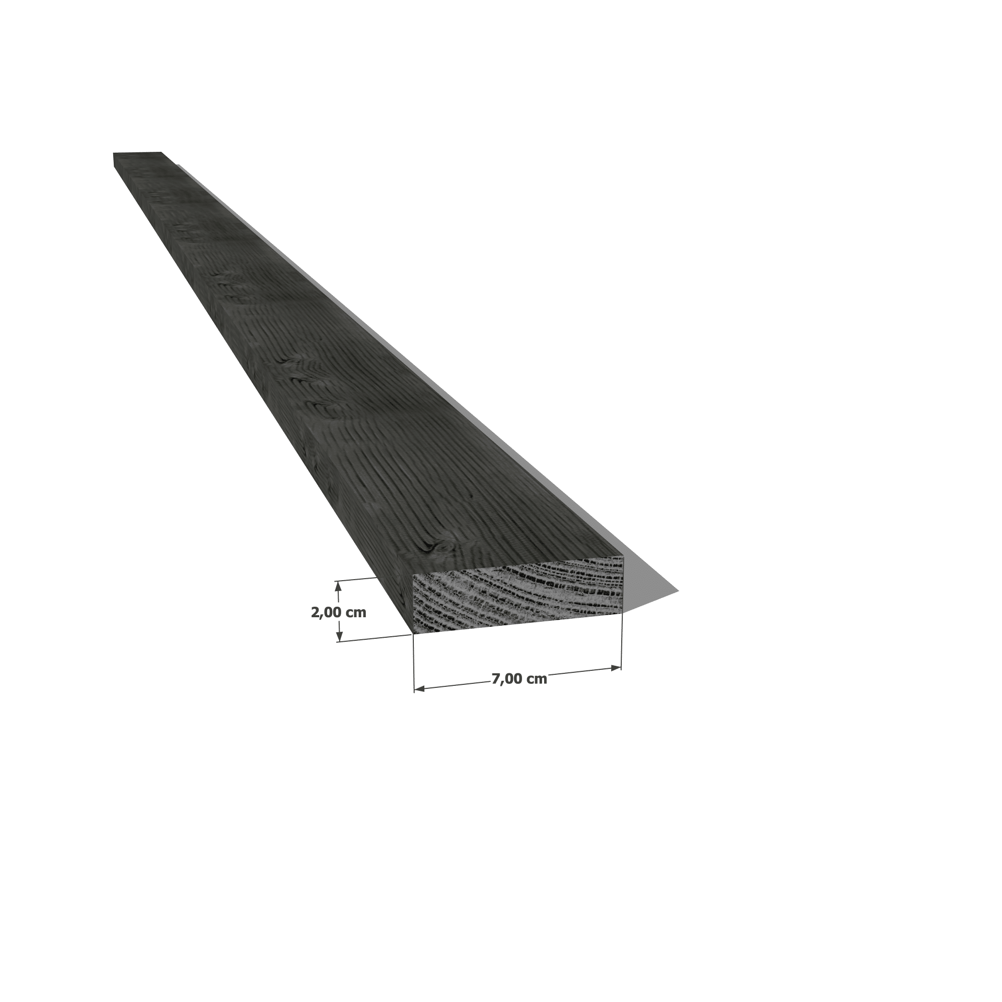 Abri Français Bois au détail latte 20x70mm noire trempage classe 3