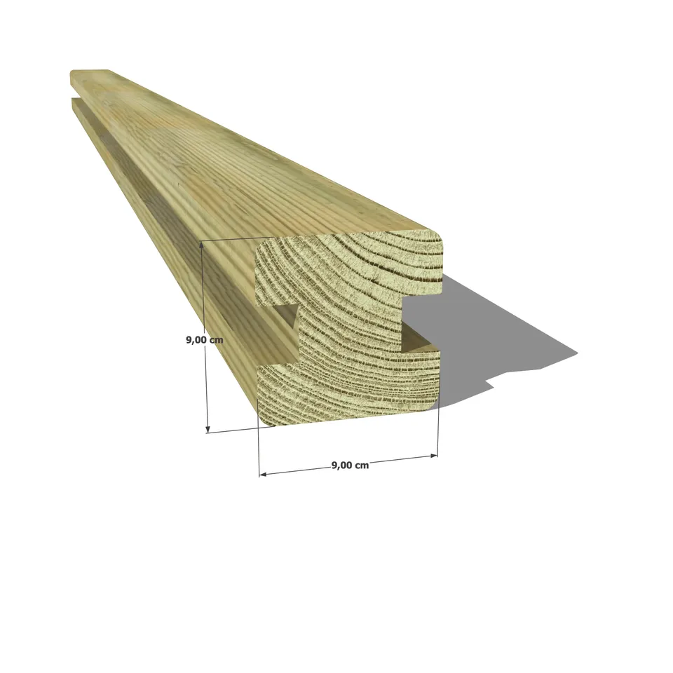 Abri Français Bois poteau pin profil H 90x90 mm classe 4