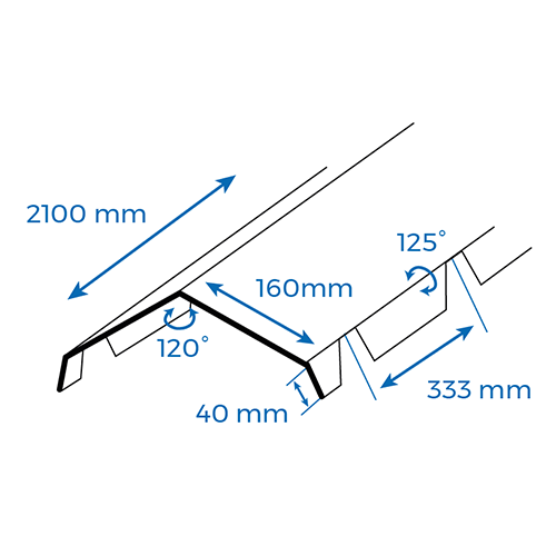 CQFT Faîtière double 45-333 2m10 acier galvanisé