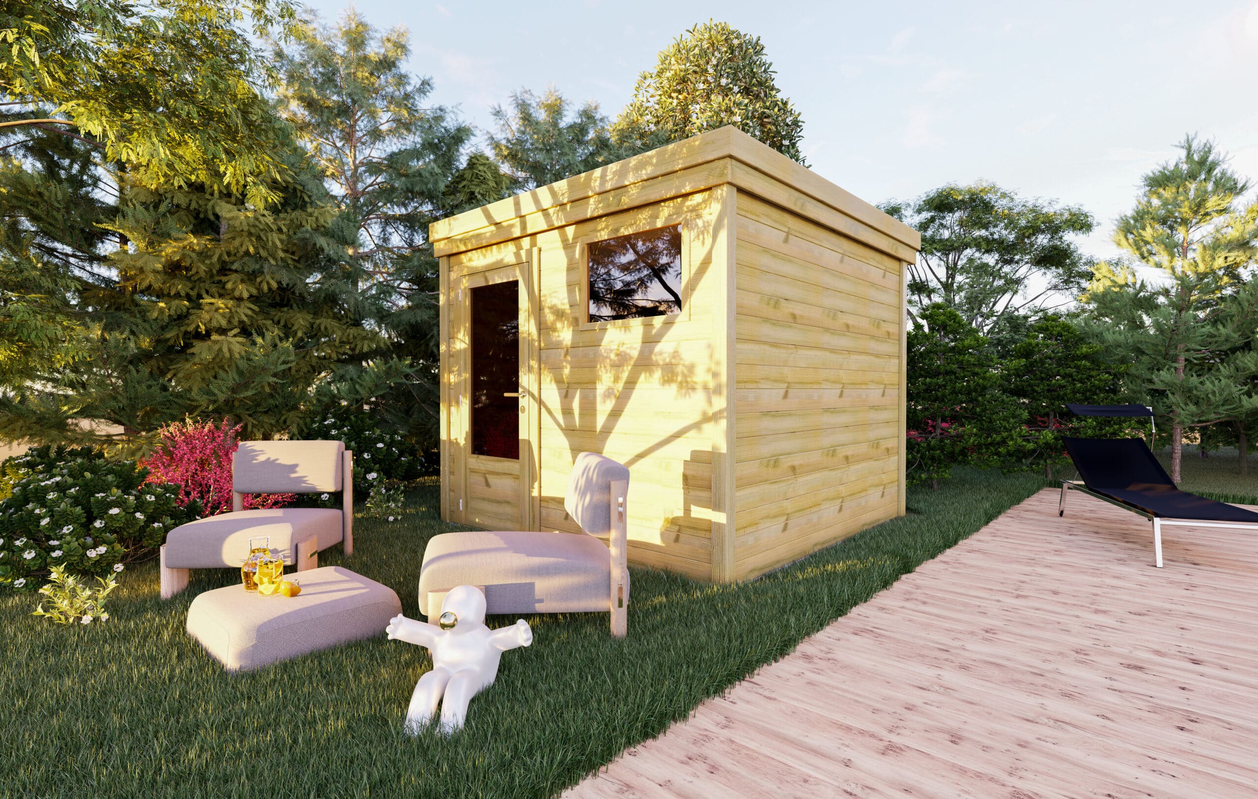 Abri Français Origine abri jardin 2,76x2,91 m 8 m2 porte