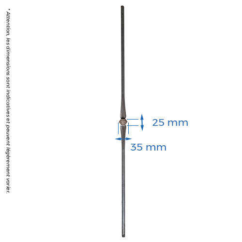 CQFT Barreau rond Ø14 barreau fer forgé 950 mm