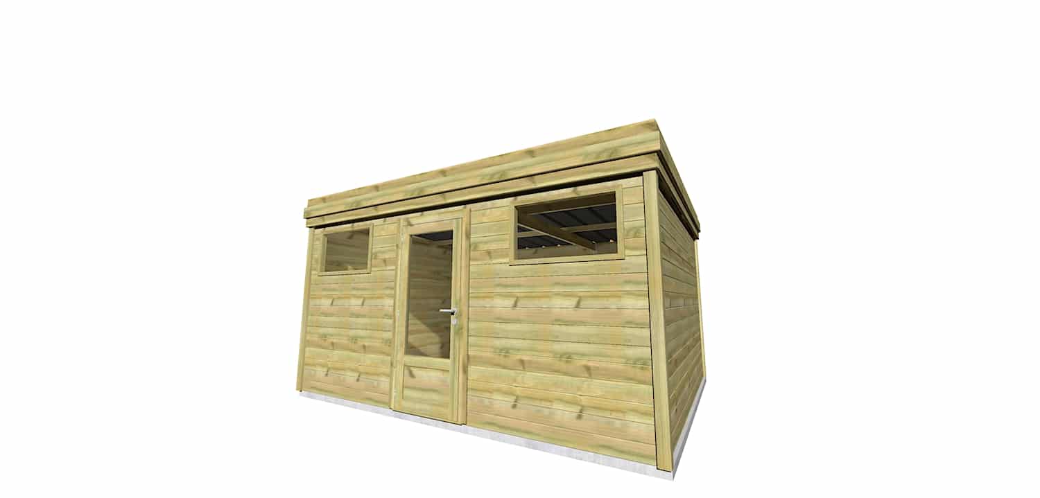 Abri Français Origine Abri Jardin 16,5 m² Porte 2 Fenêtres