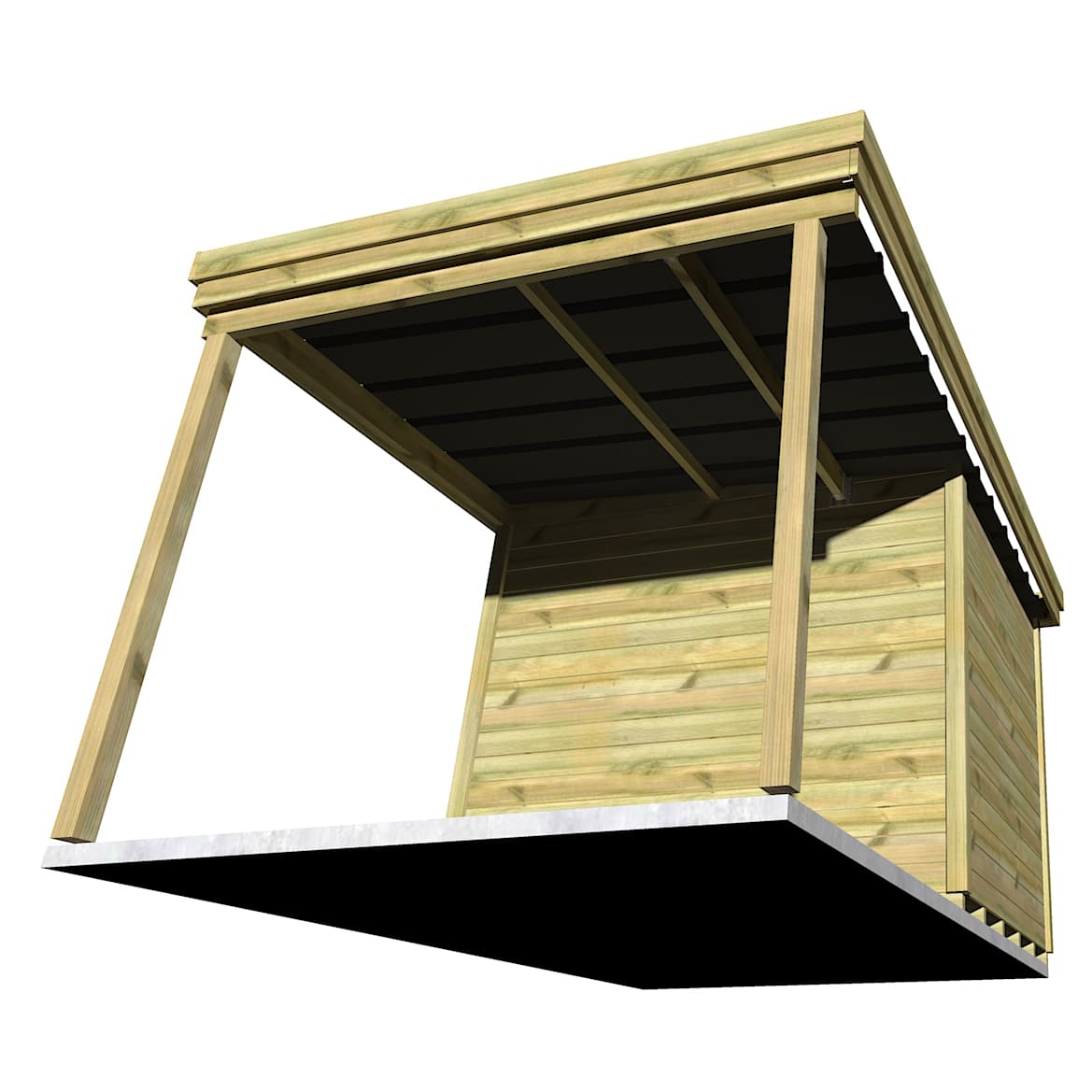 Abri Français Gamme Origine 4,26x2,91m abri vélo 12,4m2 pin 27mm