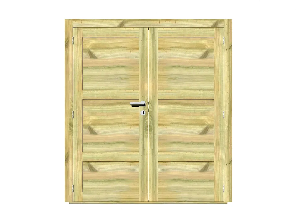 Abri Français Porte Double Pleine bois 45 mm 158x186 cm