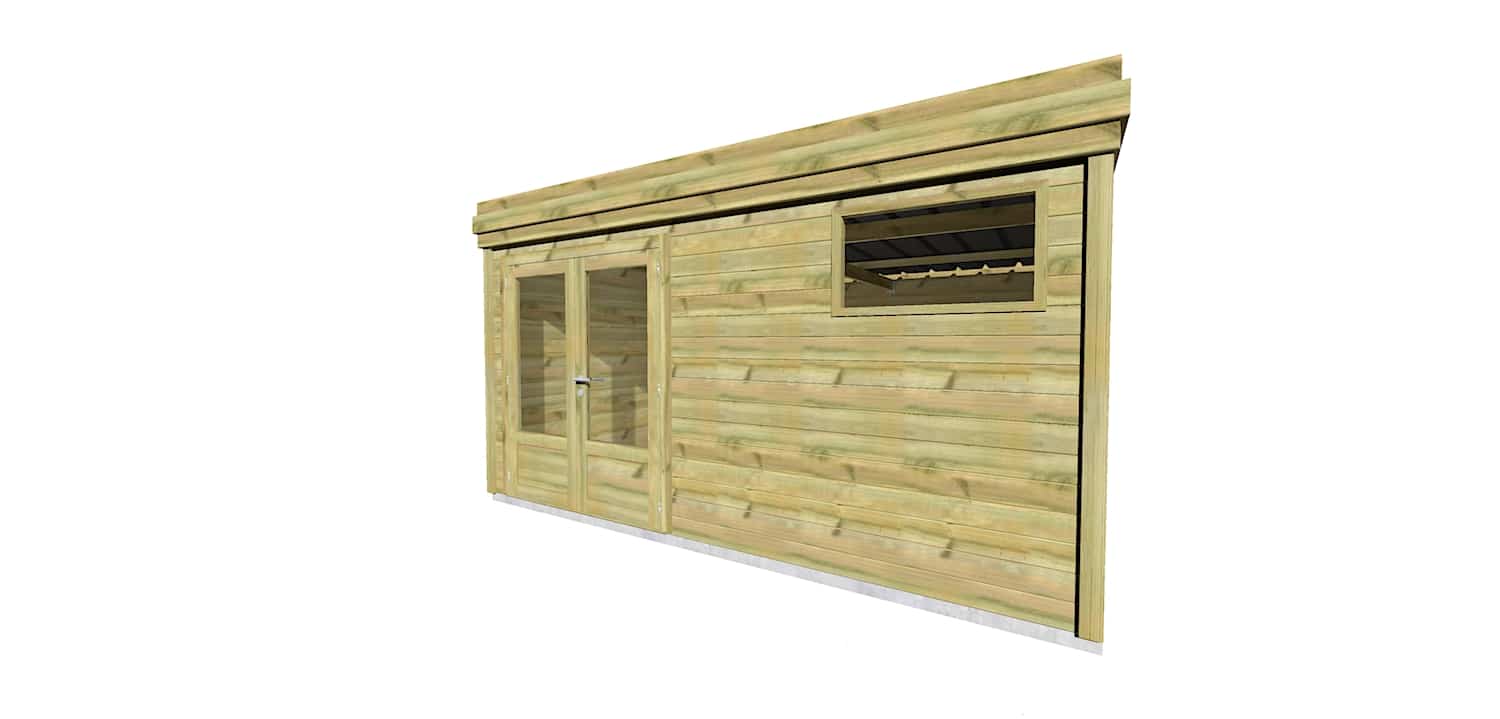 Abri Français Origine 4,46x4,61m abri jardin 20m2 porte double