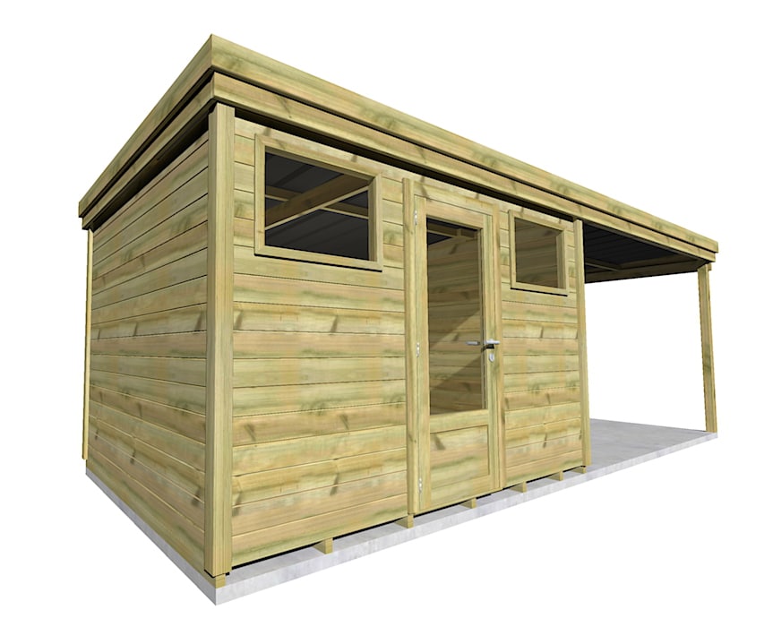 Abri Français Origine Pool House Bois 20,5 m² Plancher