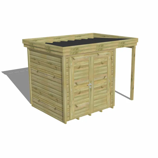 Abri Français Gamme Origine Mono-Pente abri de jardin porte double plancher 28mm