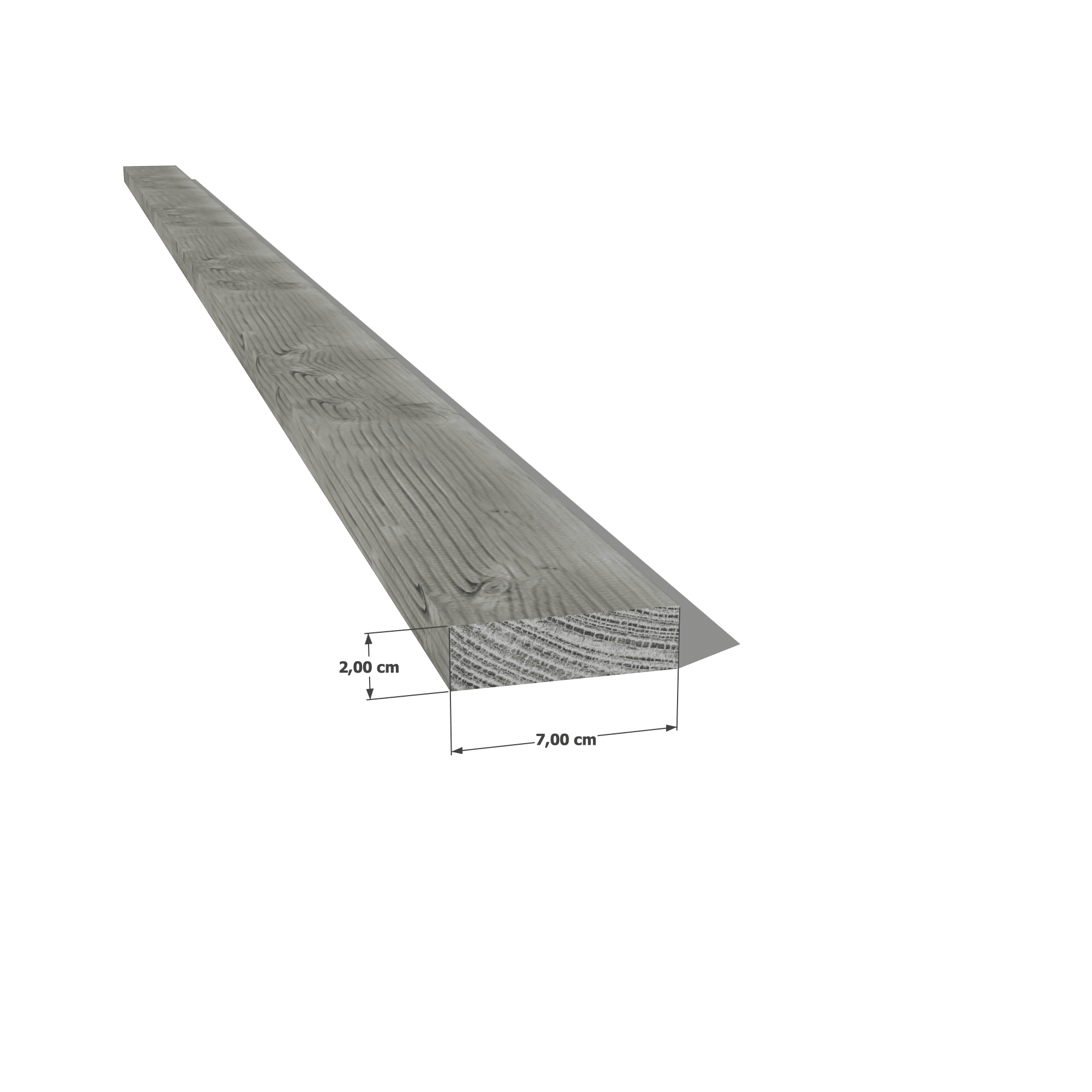 Abri Français Bois Latte pin autoclave gris 20x70mm