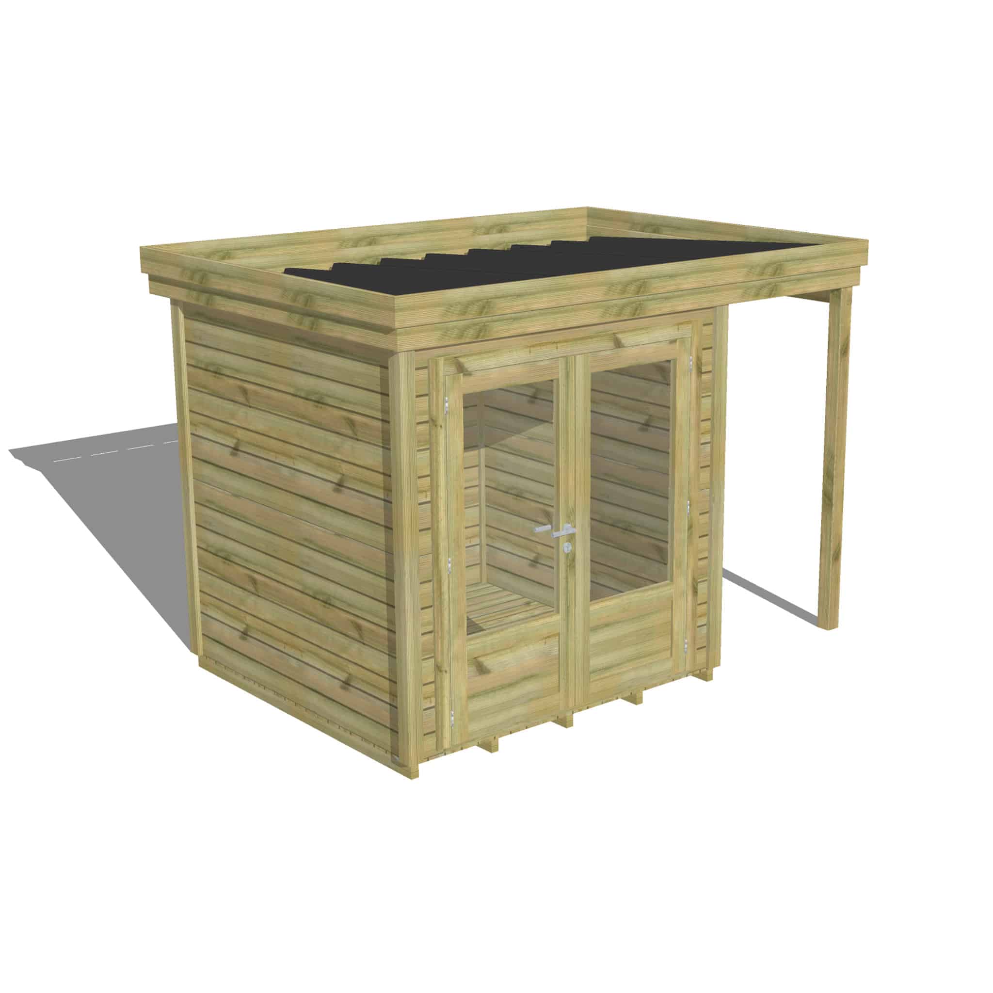 Abri Français Origine atelier porte vitrée plancher