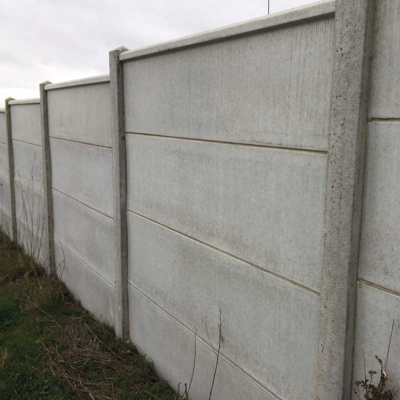 AZ Clôture mur béton classique dalles 0,50 m gris
