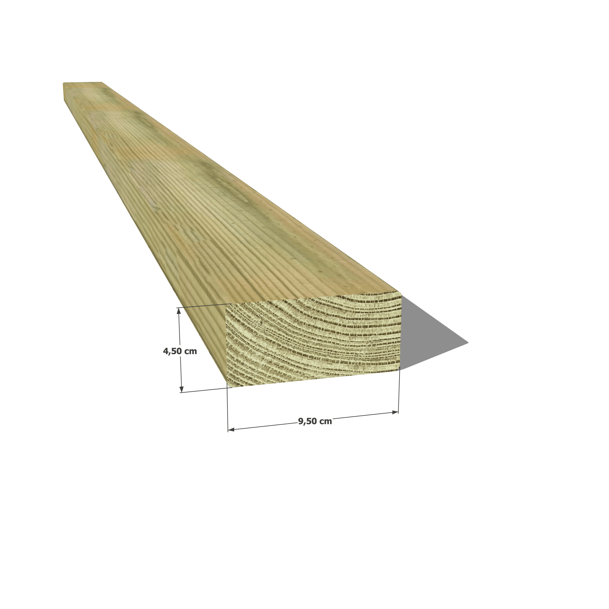 Abri Français Bois Chevron Pin 45x95mm Autoclave Classe 4