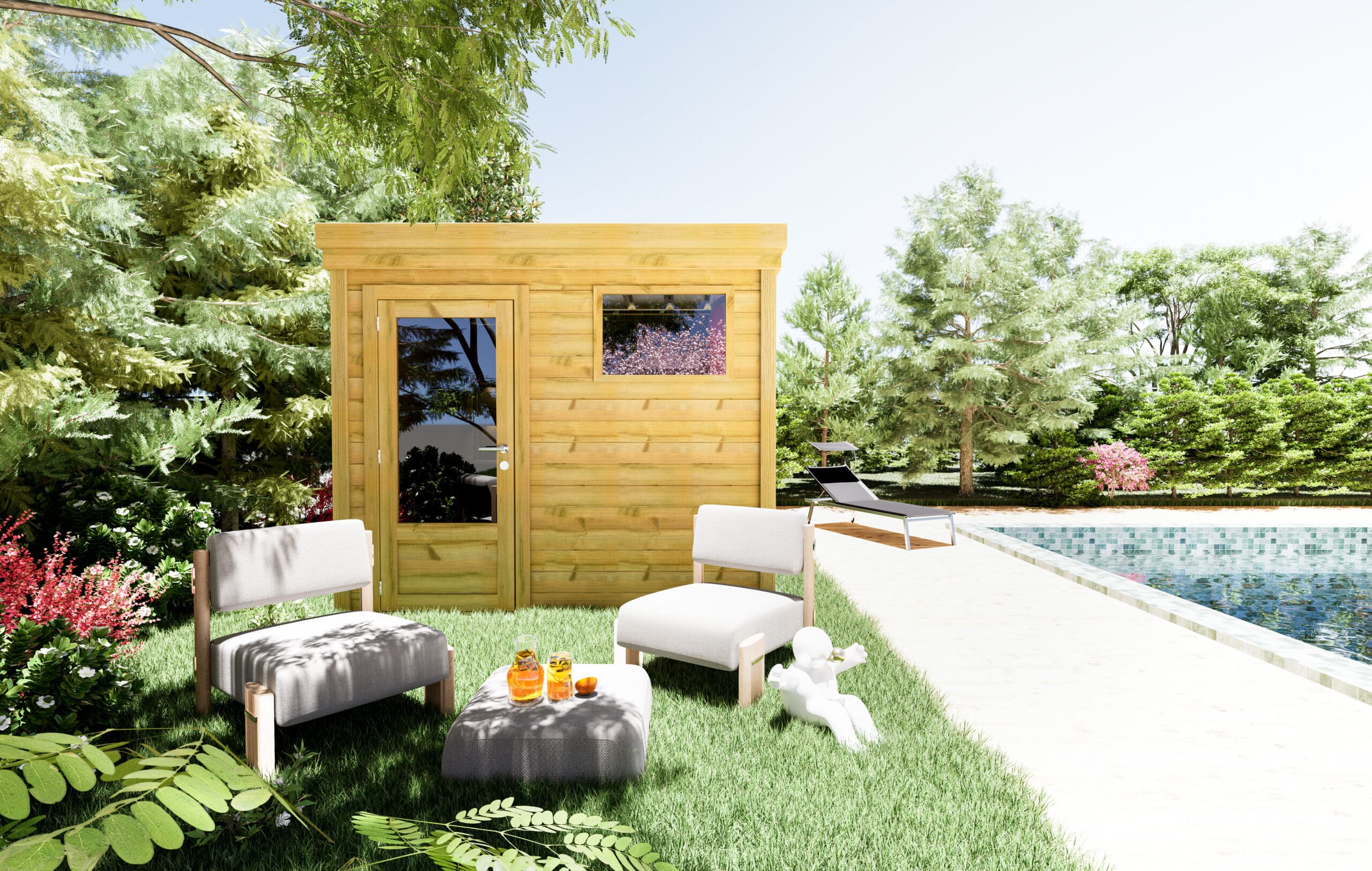 Abri Français Origine abri jardin 2,76x2,91 m 8 m2 porte