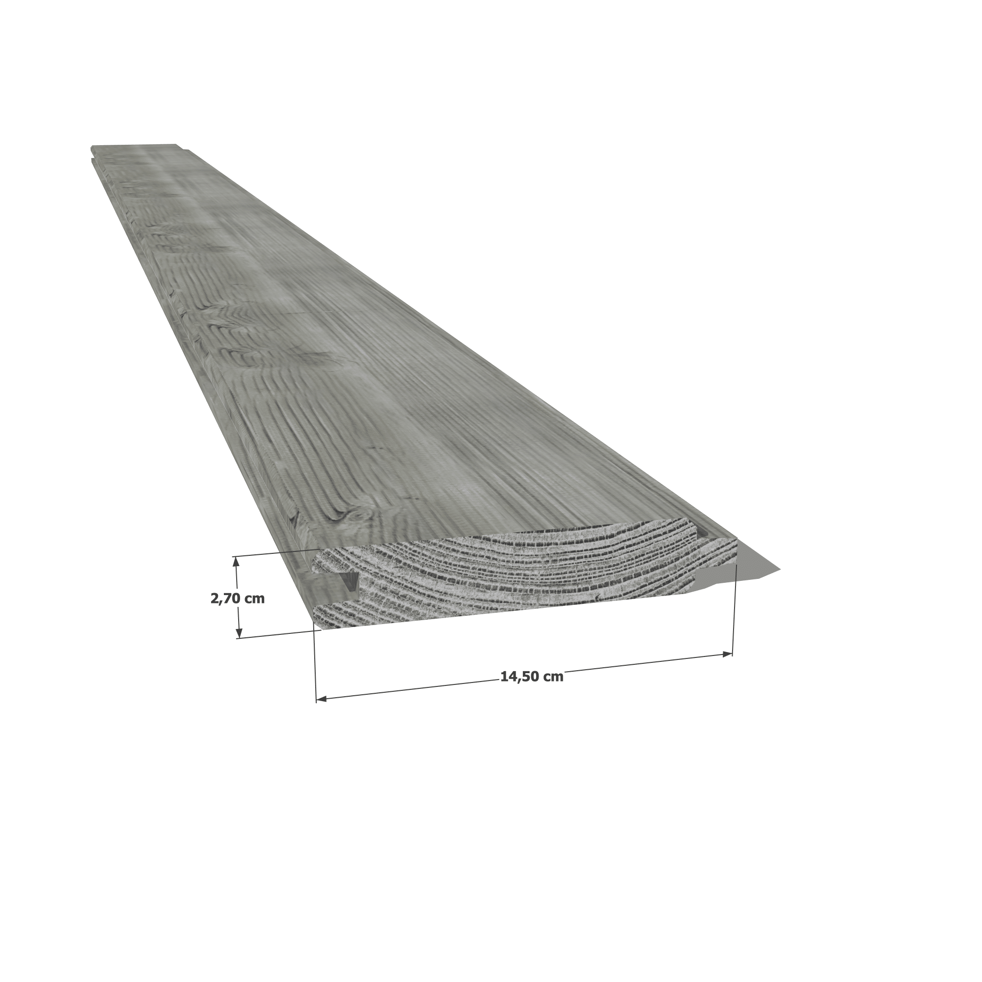 Abri Français planche emboîtable pin sylvestre 27x130 mm gris
