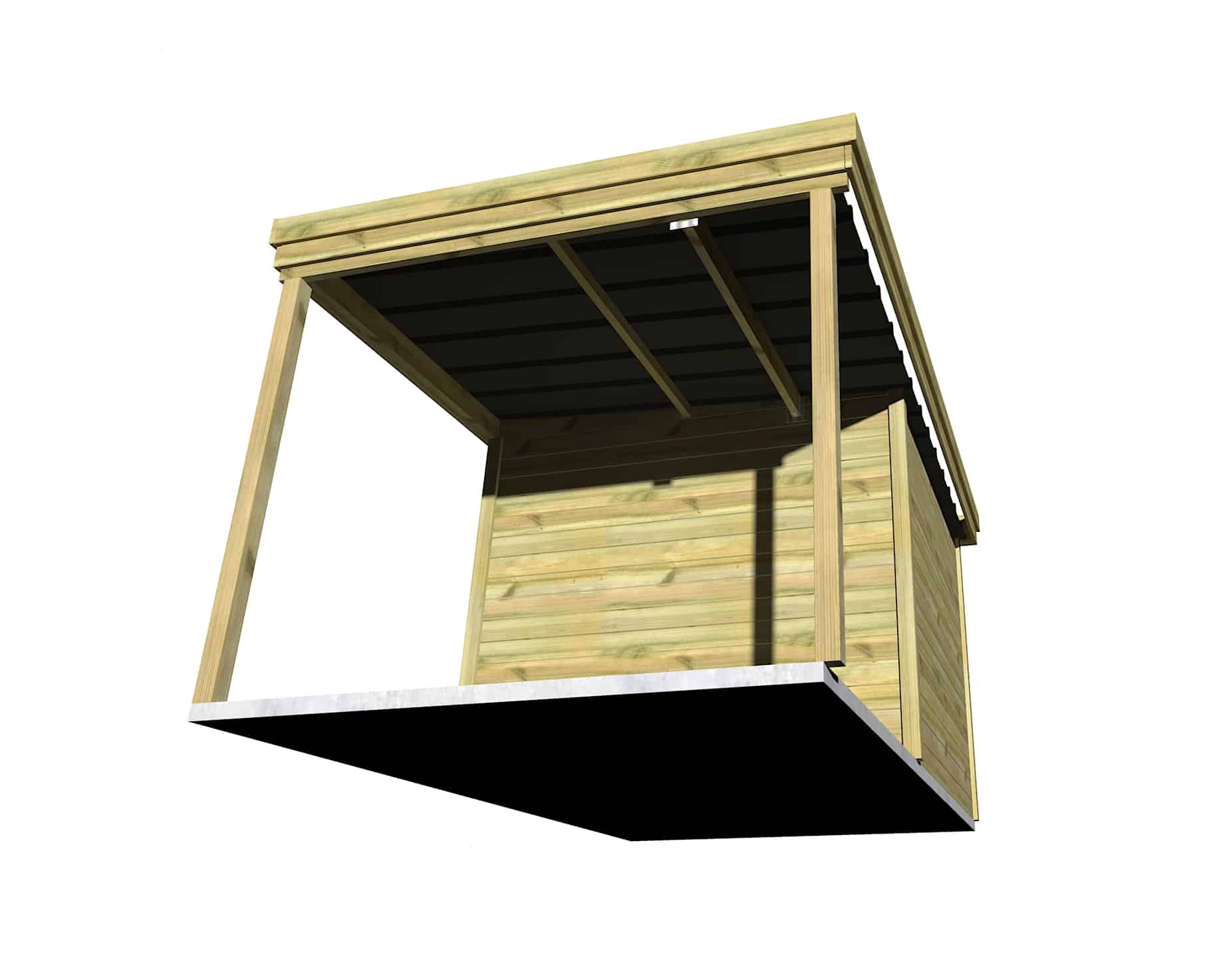 Abri Français Origine rangement jardin 2,5x2,5m 13,9m²