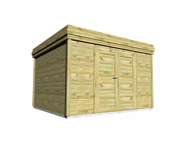 Abri Français Origine 13,2m2 porte pleine abri de jardin pin 27mm