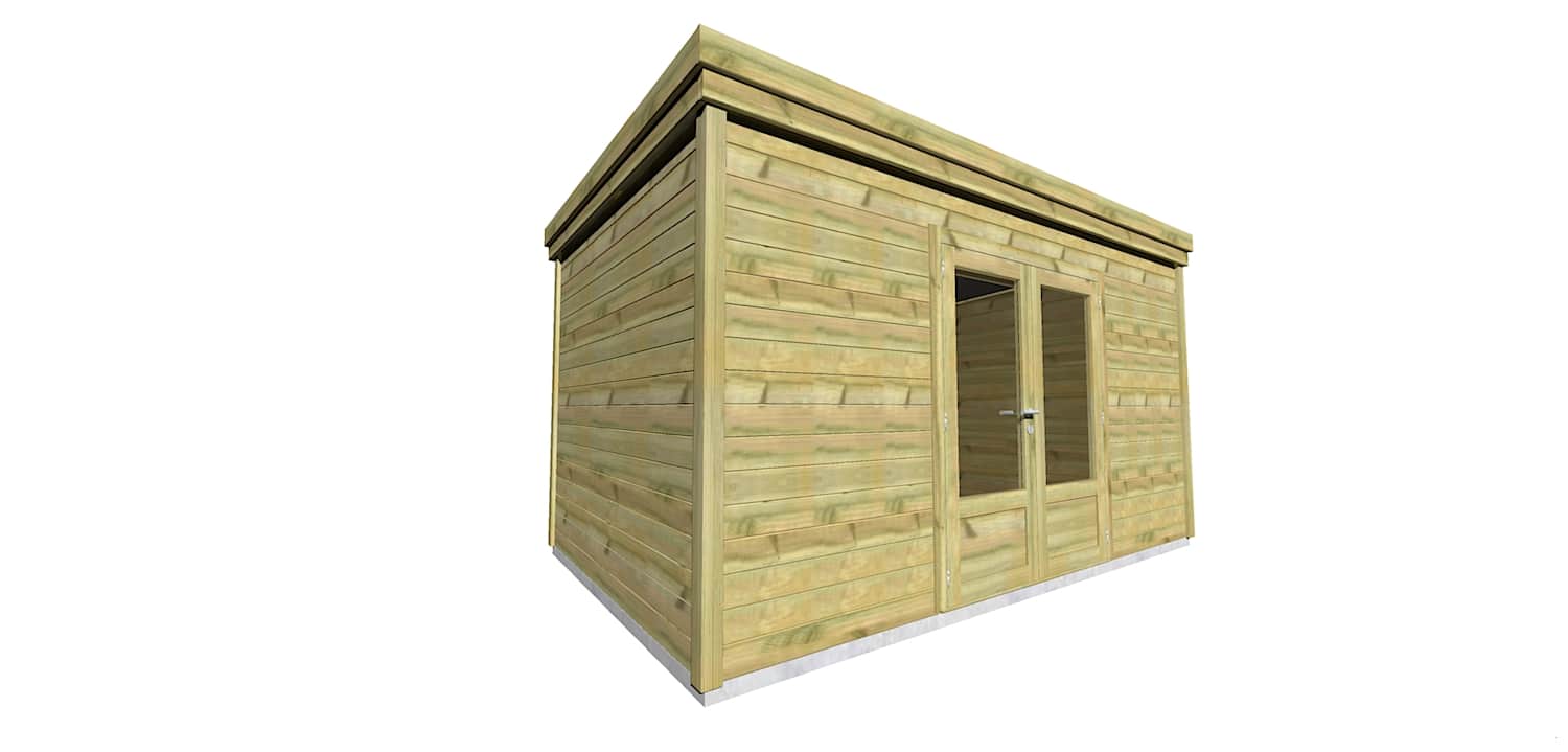 Abri Français Gamme Origine 4,46x2,91m abri jardin porte double 13m2