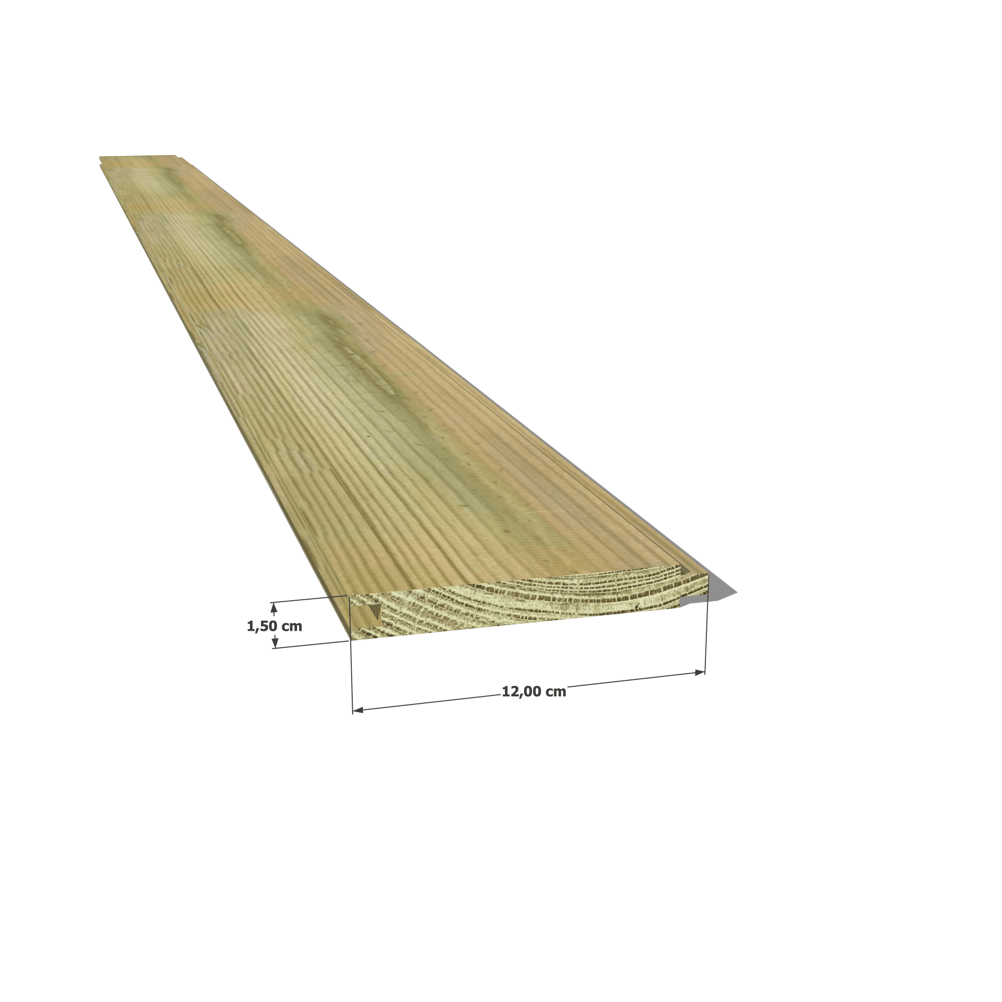 Abri Français Bois au détail planchette 15×110 mm pin classe 4