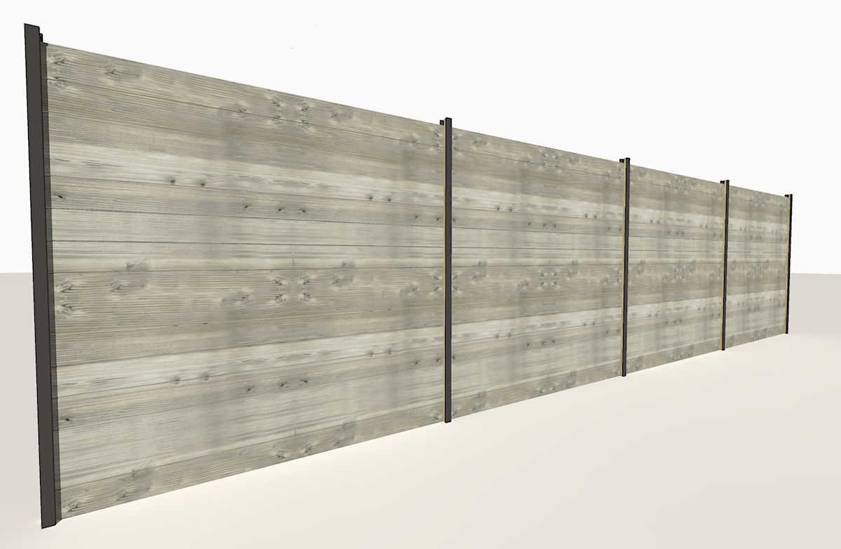 Abri Français Clôture Bois kit massif pin gris 1,82 m