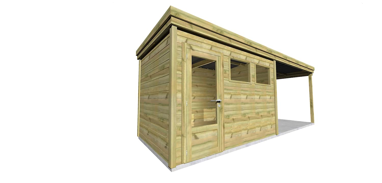 Abri Français Origine pool house 7,06x2,41m 17m² + toit 3,5m