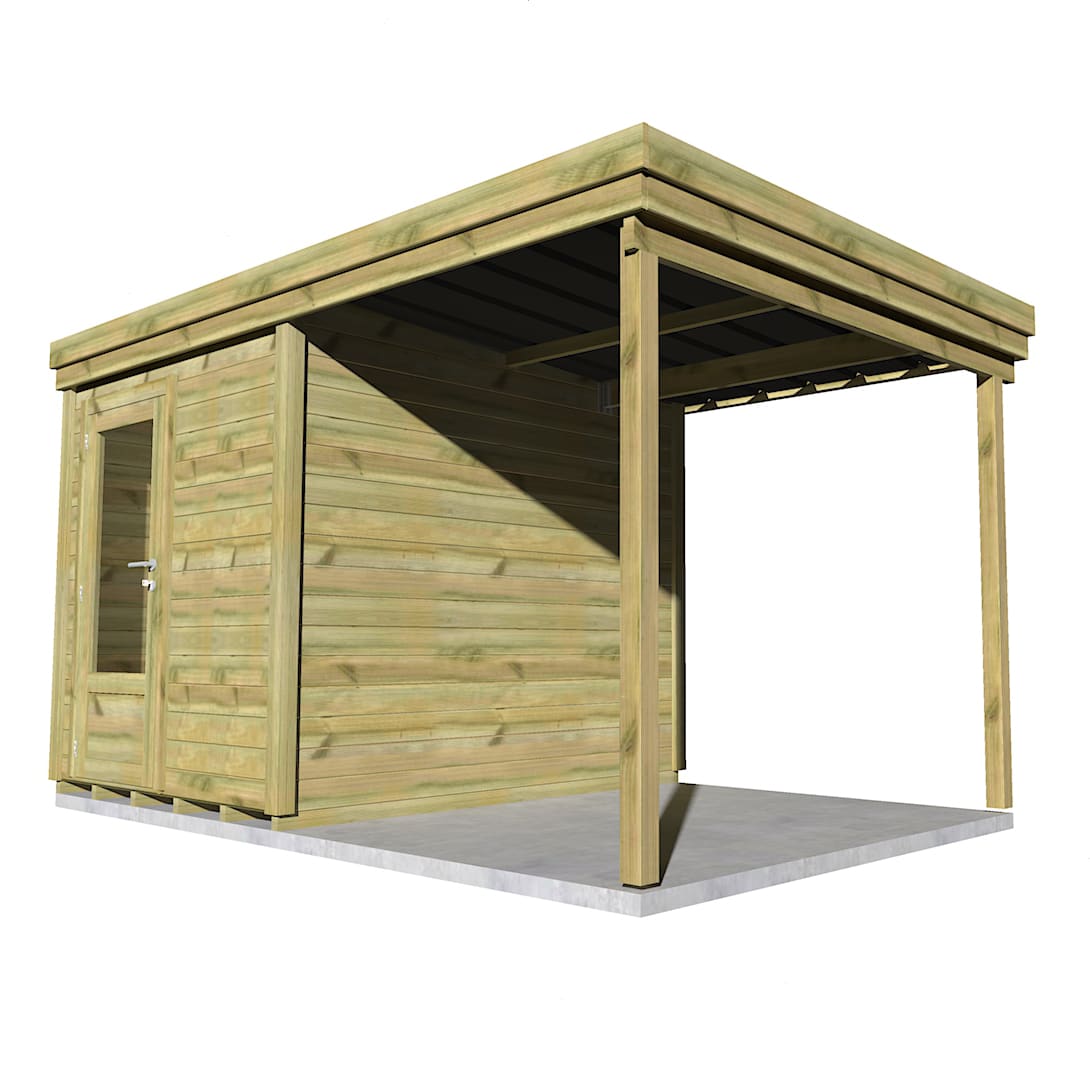 Abri Français Gamme Origine 4,26x2,91m abri vélo 12,4m2 pin 27mm