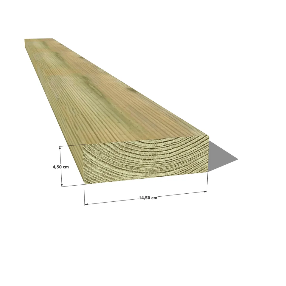 Abri Français Bois au détail madrier 45x145 pin classe 4