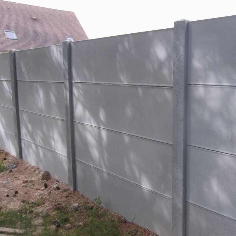 AZ Clôture mur béton classique dalles 0,50 m gris