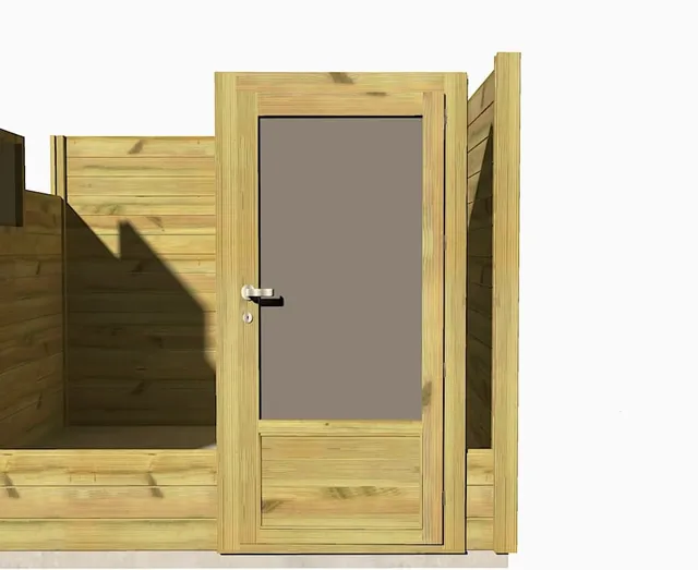 Abri Français Menuiseries porte bois 45 mm autoclave 79 cm
