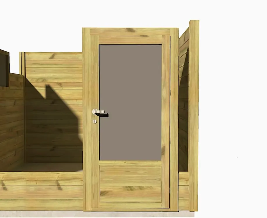 Abri Français Menuiseries porte bois 45 mm autoclave 79 cm