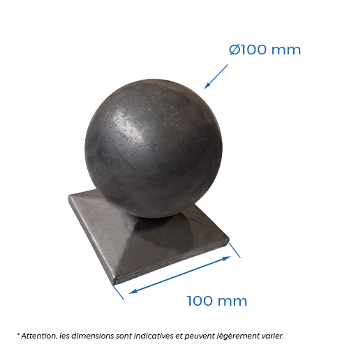 CQFT Pointes Chapeau 100x100 sphère Ø100 mm acier