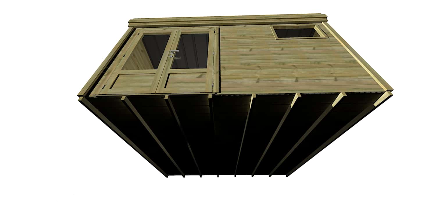 Abri Français Origine 4,46x4,61 m abri de jardin 20,6 m² avec plancher