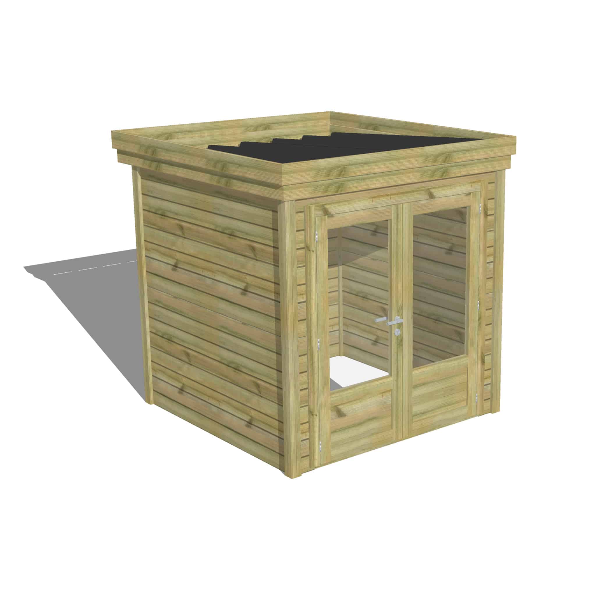 Abri Français Gamme Origine abri pin porte double vitrée 4,1 m²