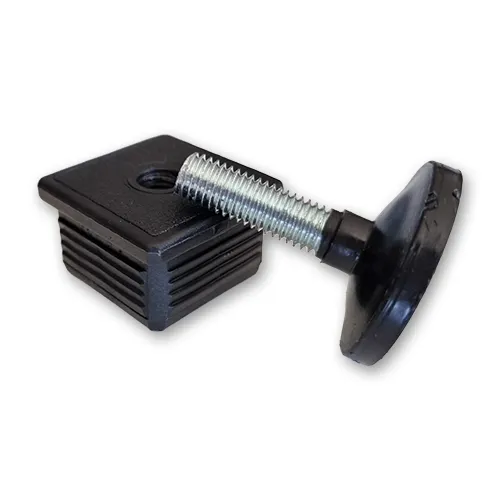 CQFT Bouchon plastique noir carré fileté + pied