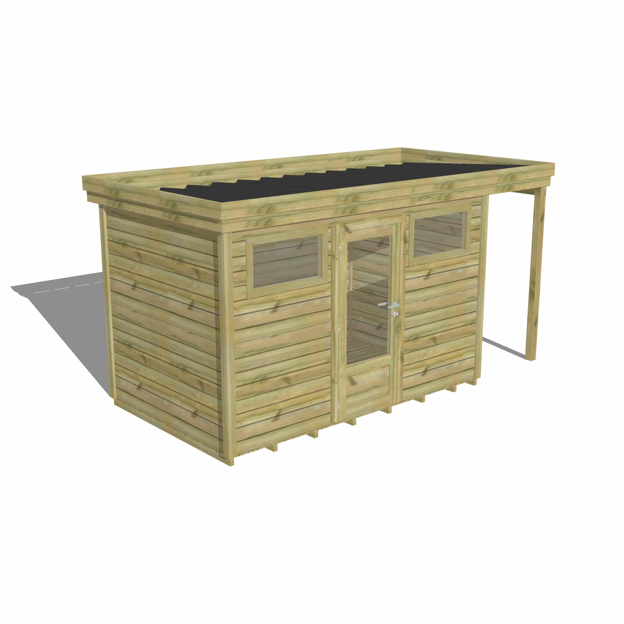 Abri Français Gamme Origine abri extension porte vitrée 6,8 m²