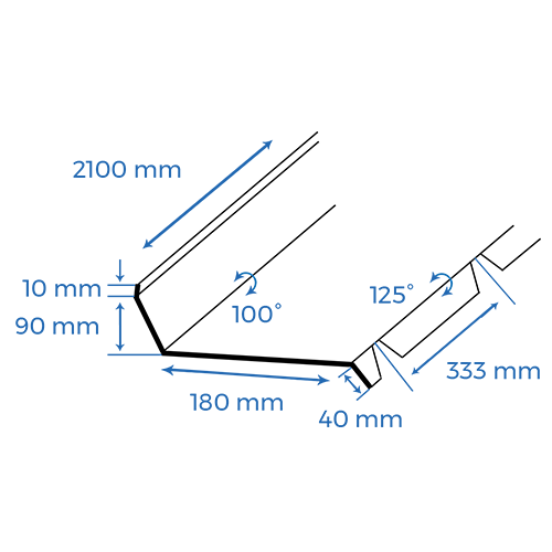 CQFT Couverture Faitière Contre Mur 45-333 2m10 Tôle