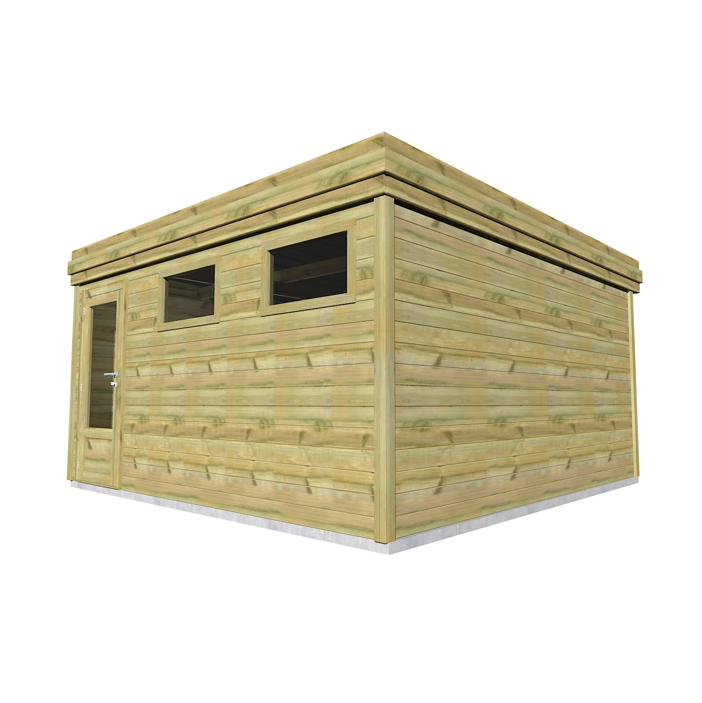 Abri Français Gamme Origine Abri toit plat 17,7 m² 4,46x4,61m