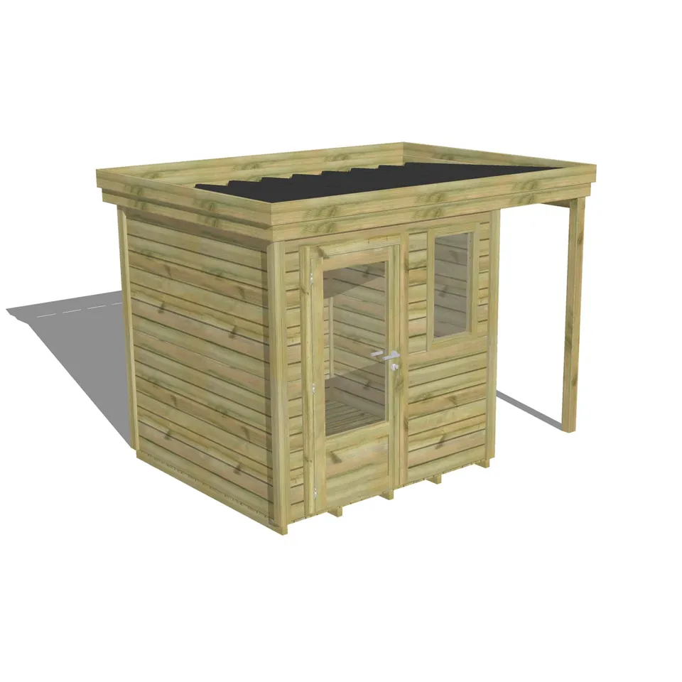 Abri Français Gamme Origine abri stockage porte vitrée + plancher 4,1 m²