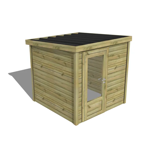 Abri Français Essentiel abri jardin bois 4,1 m² porte simple vitrée