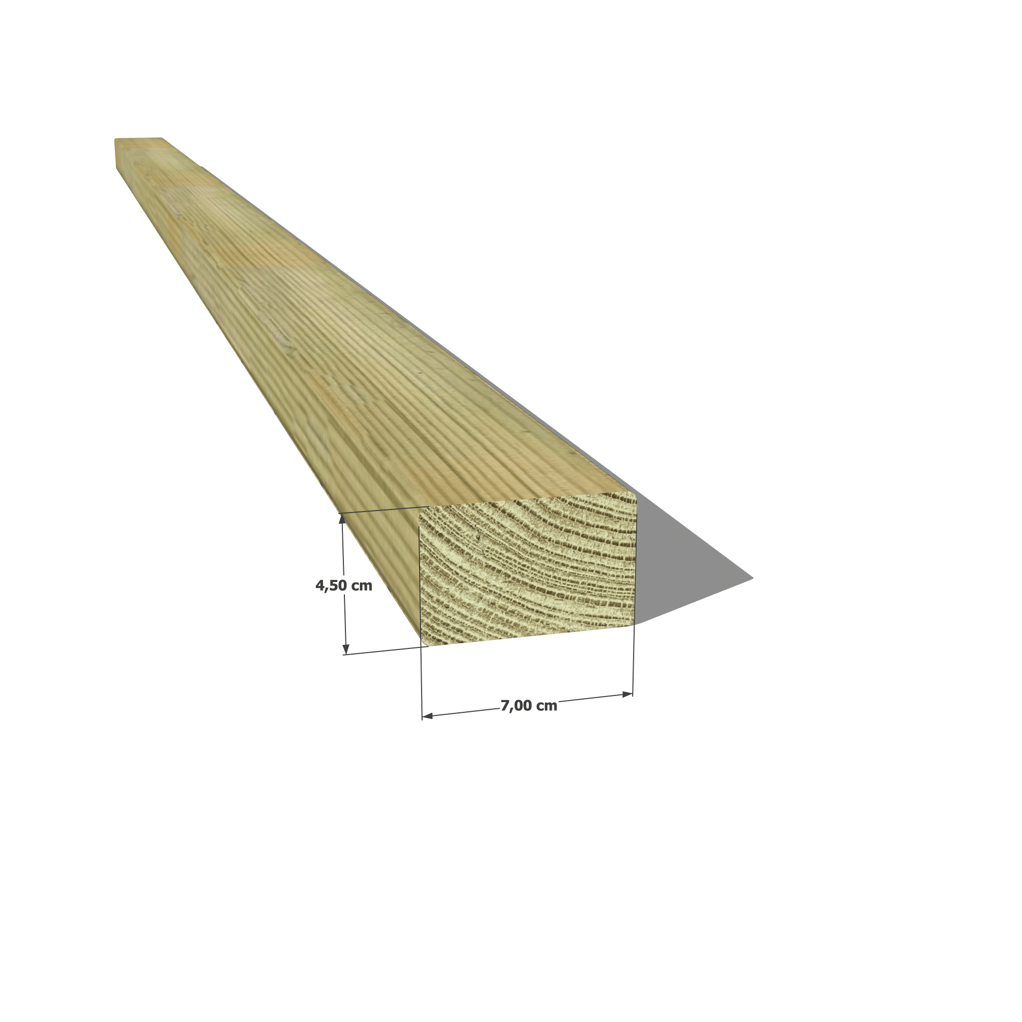 Abri Français Bois au détail chevron pin 45x70mm classe 4