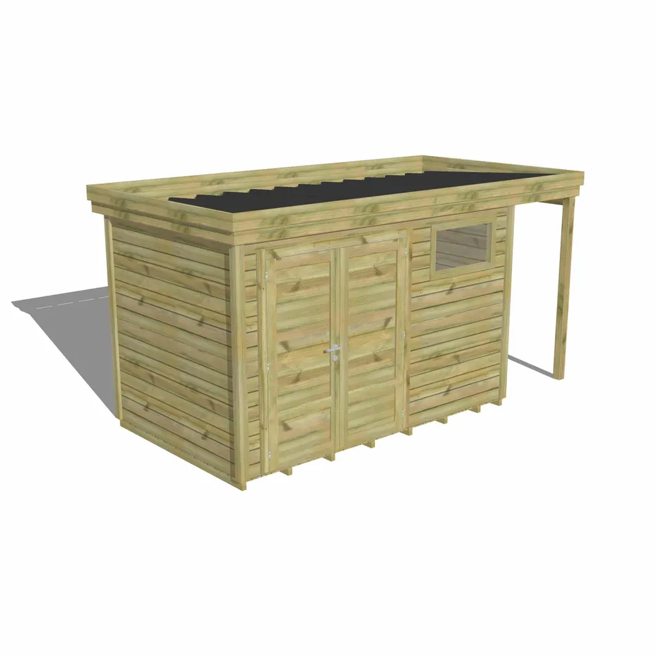 Abri Français Gamme Origine abri piscine porte pleine plancher 10,9 m²