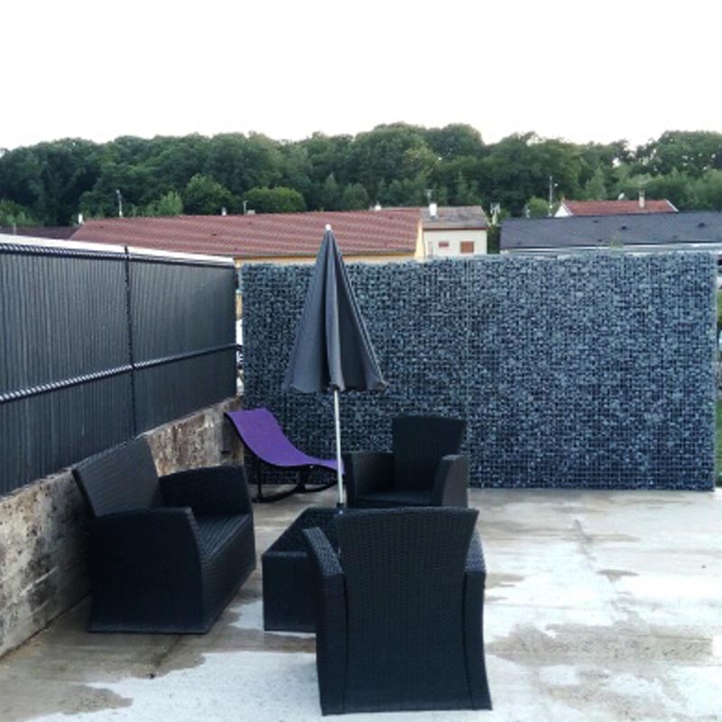 Gabion Brise-vue décoratif 15 cm pour jardin