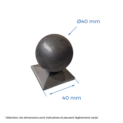 CQFT Forgé chapeau 40x40 sphère Ø40mm acier