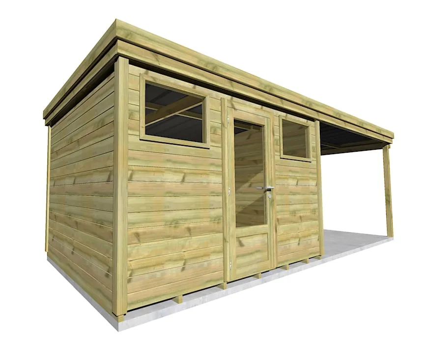 Abri Français Origine Pool House Bois 20,5 m² Plancher