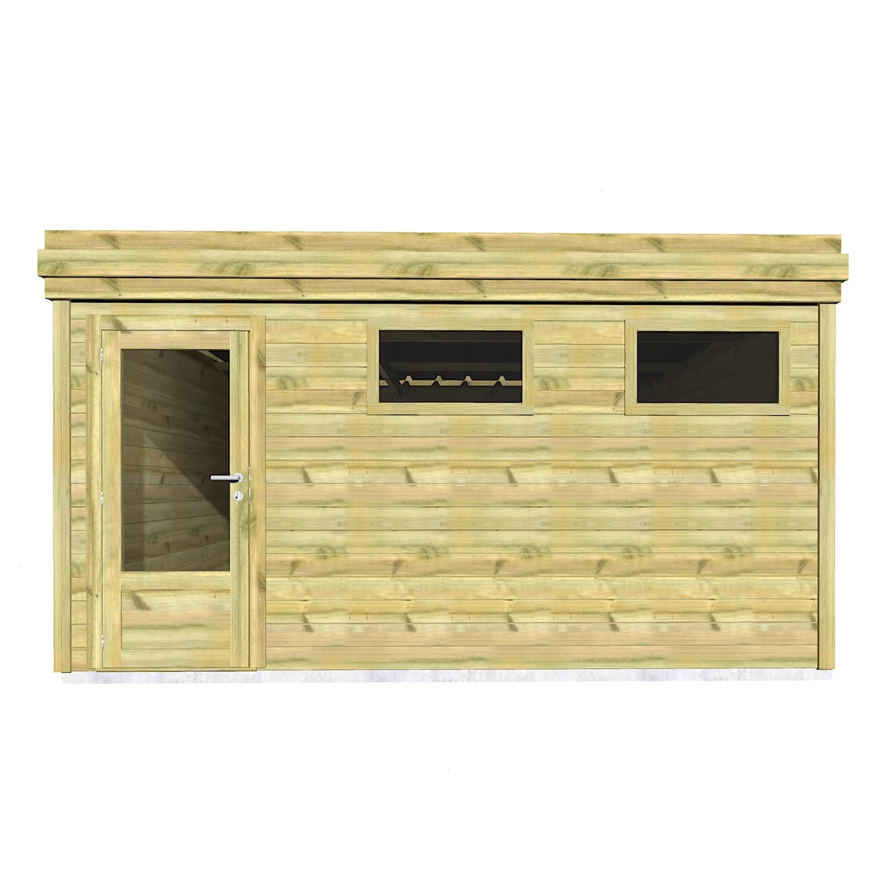 Abri Français Gamme Origine Abri toit plat 17,7 m² 4,46x4,61m
