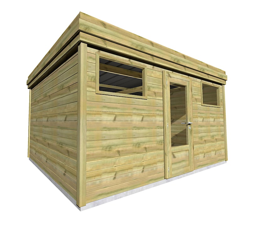 Abri Français Origine Abri Jardin 16,5 m² Porte 2 Fenêtres