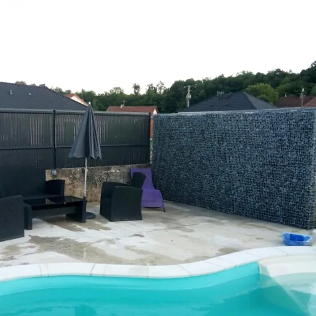 Gabion Brise-vue décoratif 15 cm pour jardin