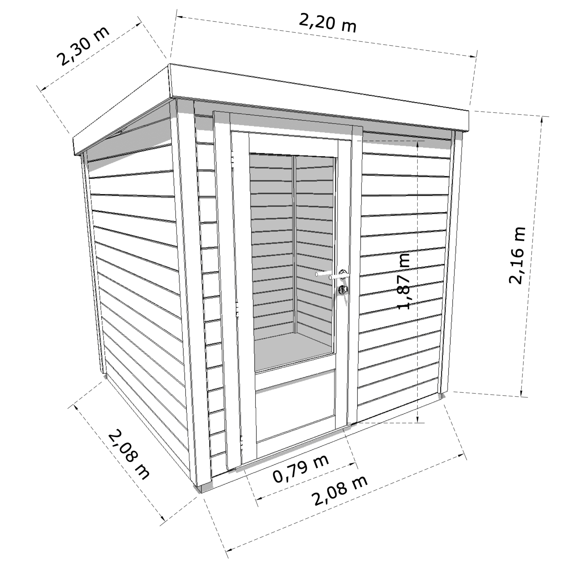 Abri Français Origine Local Piscine Bois 5 m² Porte