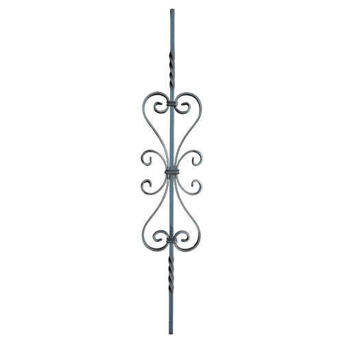 CQFT Barreau Carré 12mm Fer Forgé Volutes 950x180mm