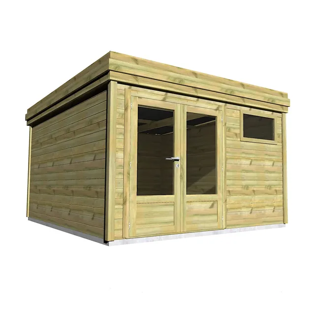 Abri Français Origine Abri Moto Bois 16,4 m² Double Porte
