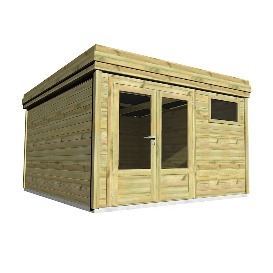 Abri Français Origine Abri Moto Bois 16,4 m² Double Porte